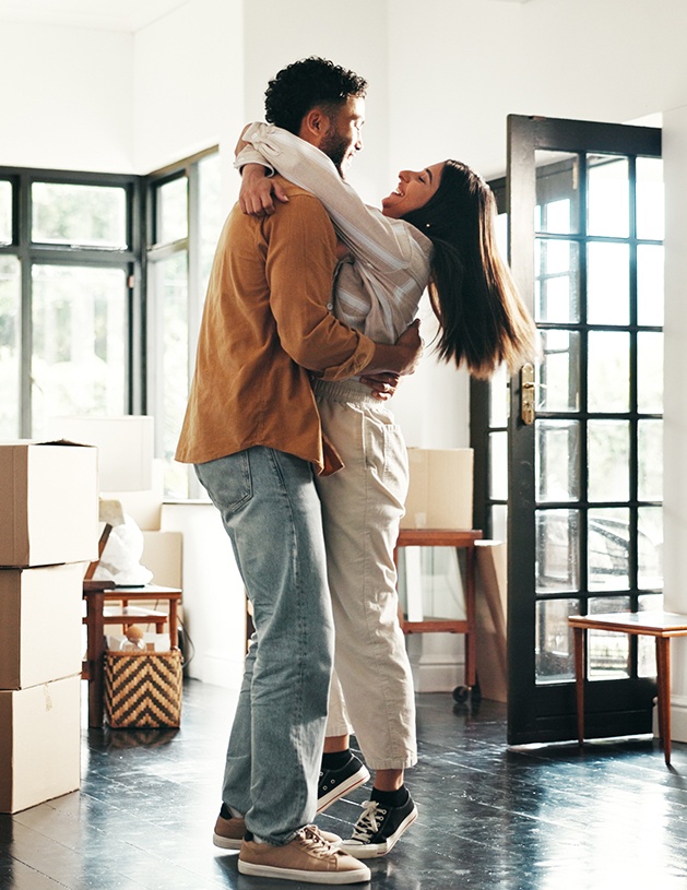 new home owners celebrating